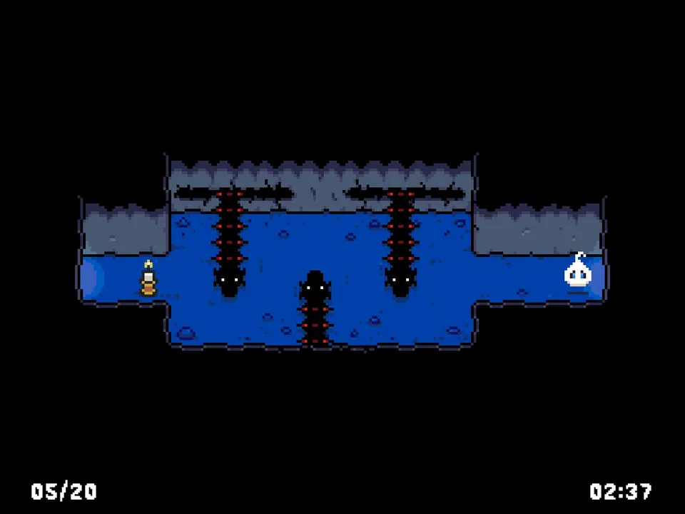 The fourth Candle of Virtue at the left entrance to Trial 5