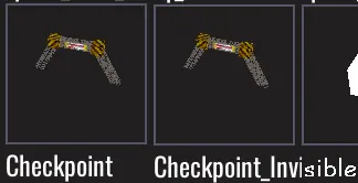 Checkpoint and invisible-checkpoint objects in the object picker
