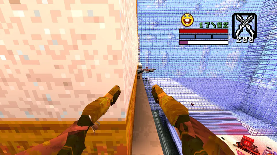The narrow walkway to the left of the arrow button in Caldeirao do Ruke, with the item visible ahead