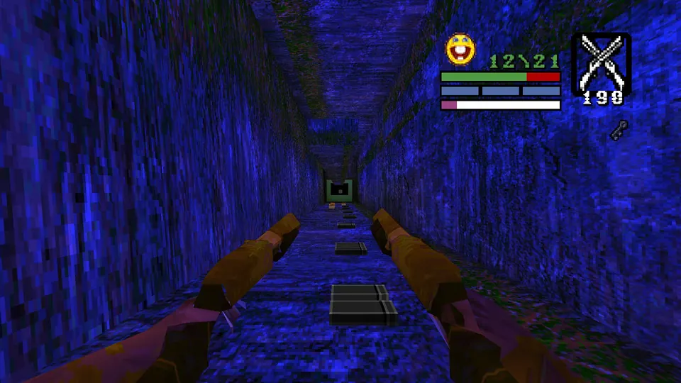 The blue underground tunnel reached by diving into the lava at the last pipe in Cristo Gavea