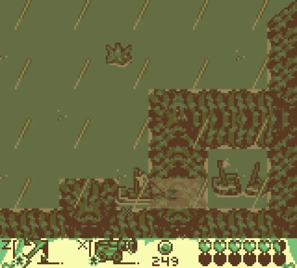 Siren comb H: the rock wall with the hidden path, in the rain