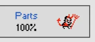 The devil icon that marks a save file as cheated