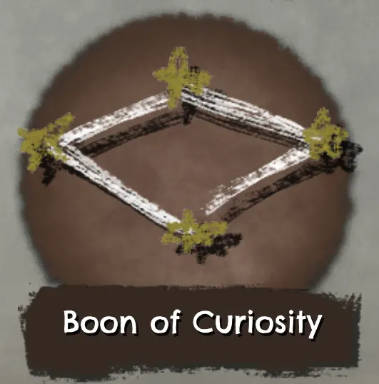 Boon of Curiosity icon: a chalk diamond of four stars