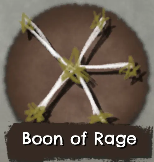 Boon of Rage icon: five chalk lines bursting out from a central star