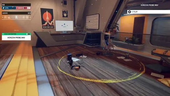 The yellow ring of the anomaly zone on the Lobby floor