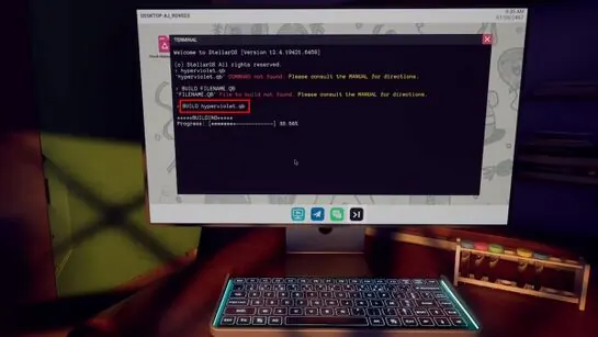 Amaan's terminal with the BUILD hyperviolet.qb command outlined
