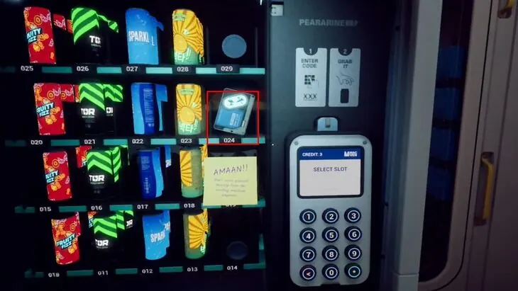The Pod Bay vending machine with the Multi-Pass outlined in slot 024