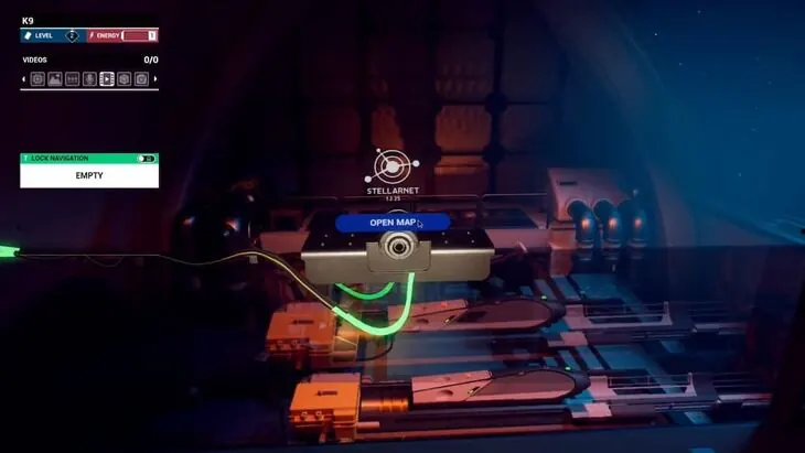 The Stellarnet terminal on the upper Garage balcony with its Open Map button