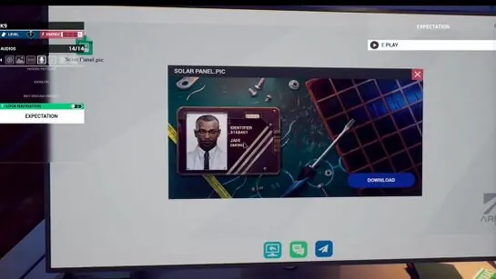 The Observatory computer showing Jahi's I.D. card front with a Download button
