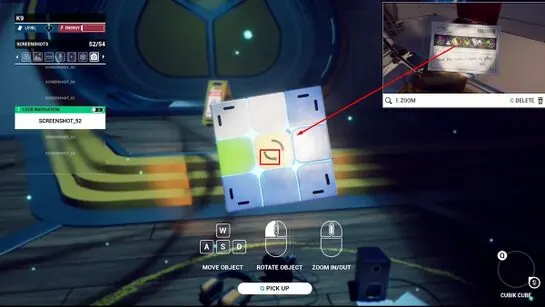 The cube's yellow centre square with its arrow outlined