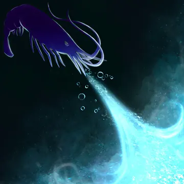 Mist Sneeze, the Ice shrimp backflipping away from a jet of freezing mist