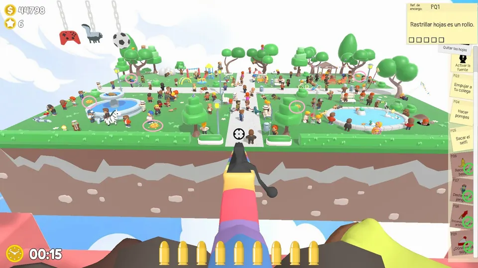 Perky Park leaves: layout 1 of 3, every item circled on the map