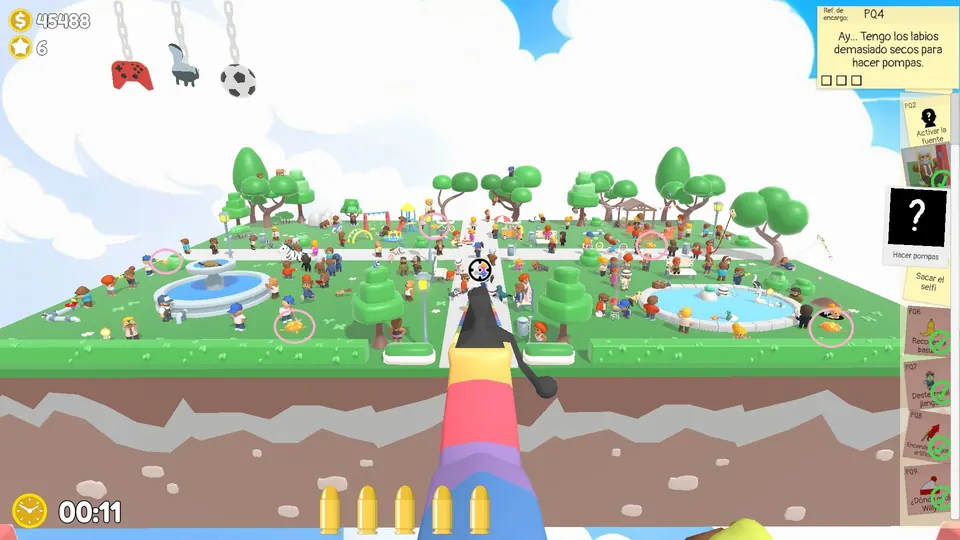 Perky Park leaves: layout 2 of 3, every item circled on the map