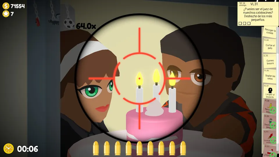Close-up of the three candles on the cake