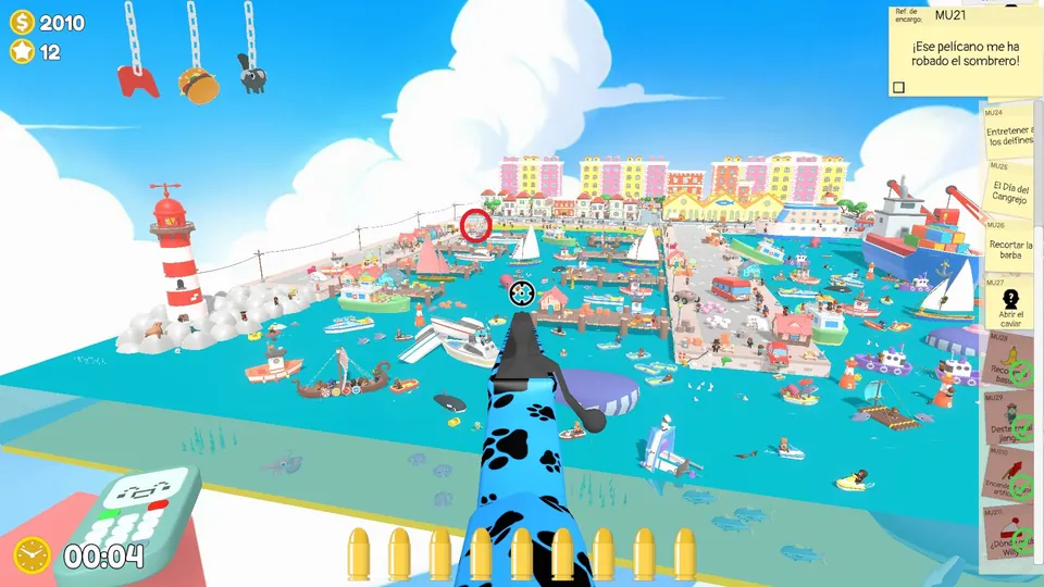 The dolphin ball's spot at the top left of the harbour