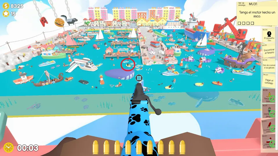 Harbour Day 3 engine: spawn spot 3 of 3, circled on the map