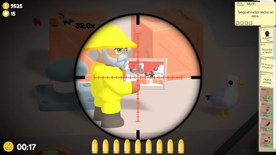 The NPC in yellow holding a photo of the treasure