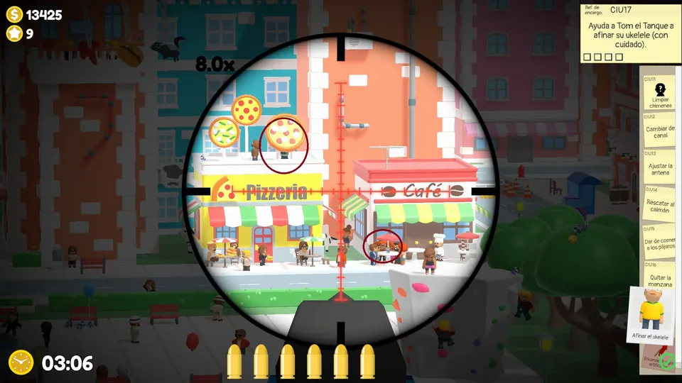 Willy at the tables and the Jiangshi's pizza sign by the pizzeria
