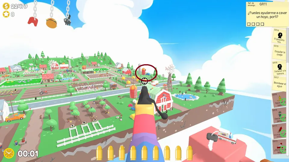 Farm Day 1 silo: spawn spot 2 of 3, circled on the map