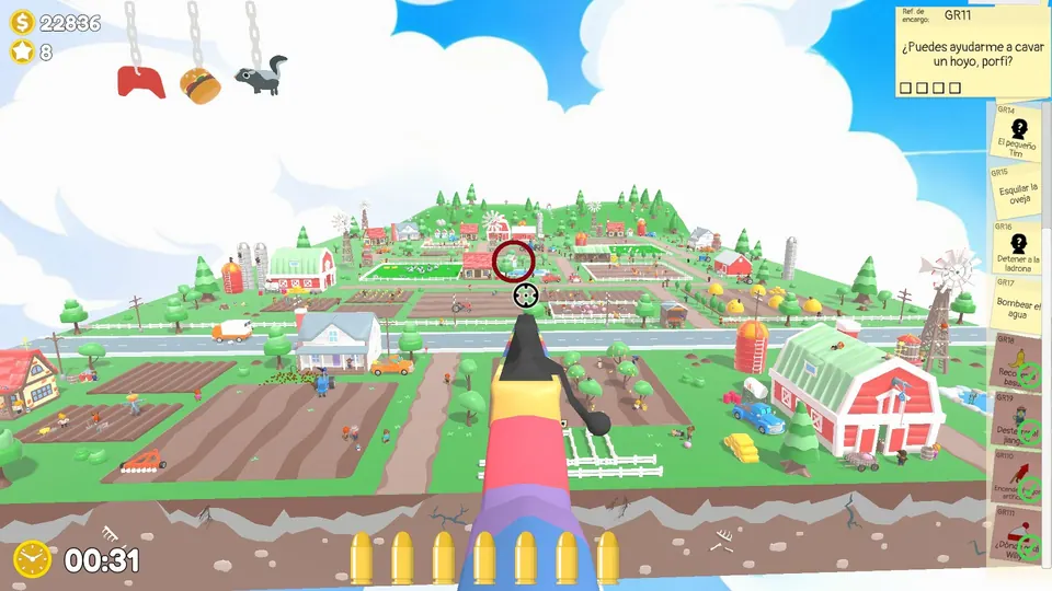Farm Day 1 find Tim: spawn spot 1 of 3, circled on the map