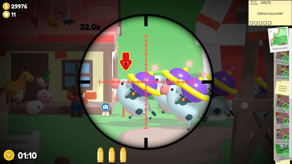 Shooting a UFO before the cows take it
