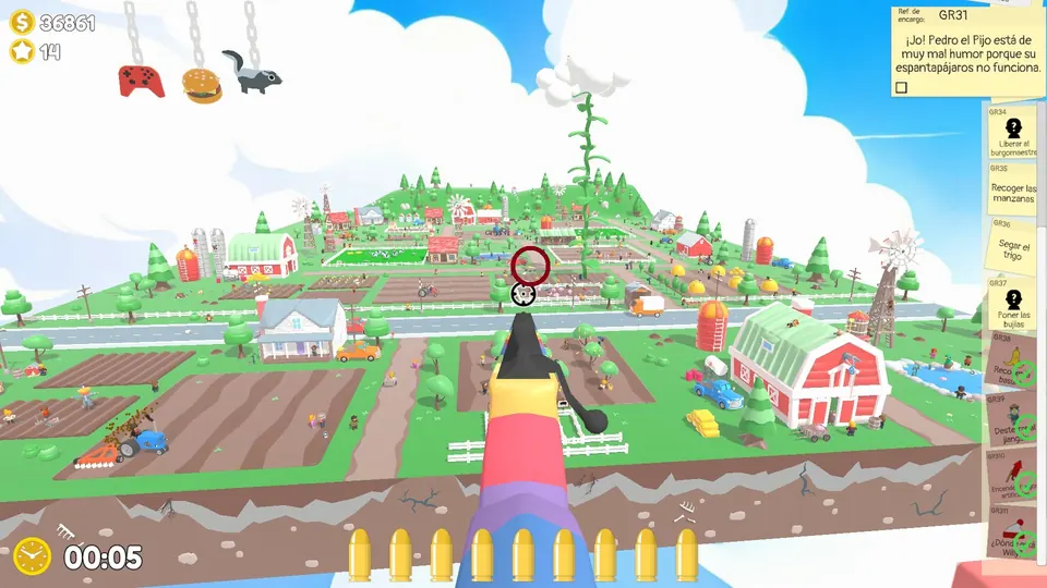 Farm Day 3 hay cart: spawn spot 3 of 3, circled on the map