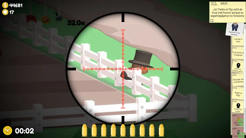 Close-up of the fence to shoot three times