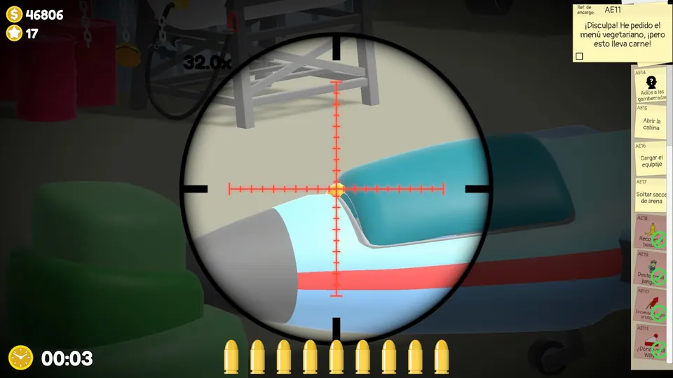 Close-up of the yellow part of the plane to shoot