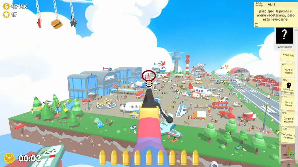 Airport Day 1 balloon: spawn spot 2 of 3, circled on the map