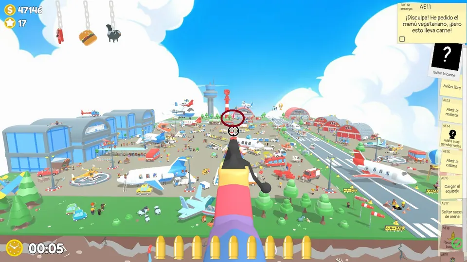 Airport Day 1 balloon: spawn spot 3 of 3, circled on the map
