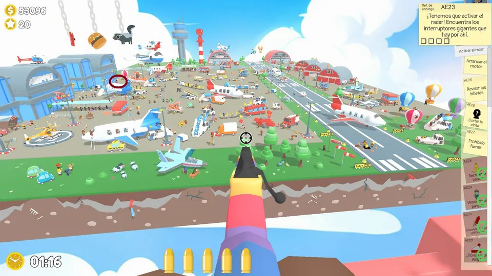 The ribbon NPC's spot on the right of the airport