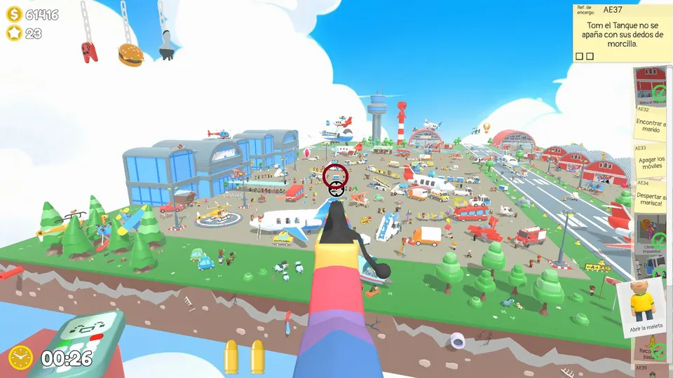 Airport Day 3 luggage cart: spawn spot 1 of 3, circled on the map