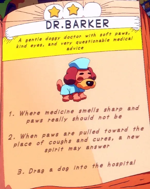 a dog dragged into the hospital for Dr. Barker