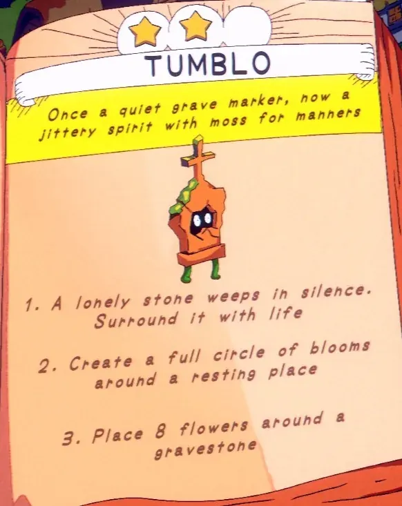 eight flowers around a gravestone for Tumblo