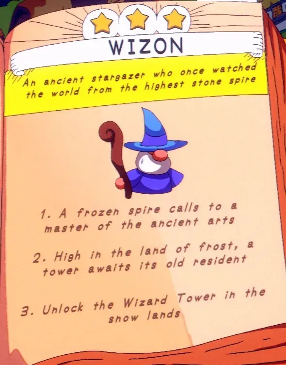 the snow lands Wizard Tower that unlocks Wizon