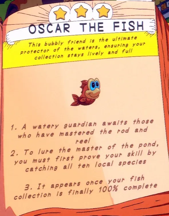 the completed fish collection for Oscar