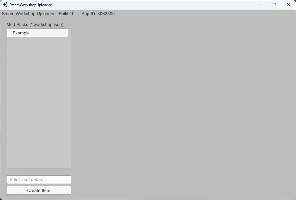 Steam Workshop Uploader configured for The Adventurers, with the mod list and Create Item controls visible