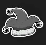 Jester Hat icon: a three-pointed jester cap with bells