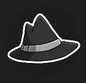 Trilby icon: a dark brimmed hat with a band
