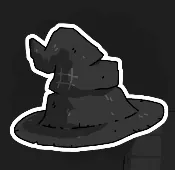 Wizard Hat icon: a crumpled wide-brimmed wizard hat