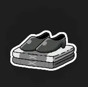 Princess Dress icon: pointed slippers on a folded dress