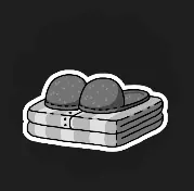 Pajamas icon: fluffy slippers on folded striped pajamas